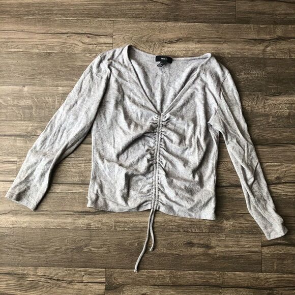 2/$30 Brushed Marled Ruched Drawstring Sweater - Picture 2 of 7